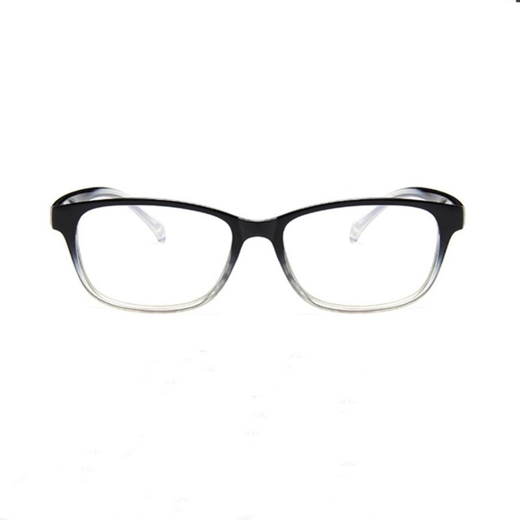 **JAMYA* Black x Clear Shaped Fashion Eye Glasses - Picture 2 of 2